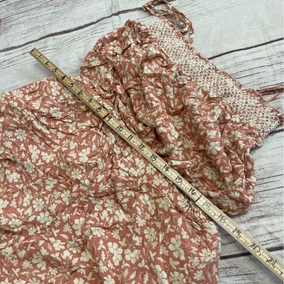 Faherty Renata Jumpsuit Pink White Floral Size Large - Picture 10 of 12